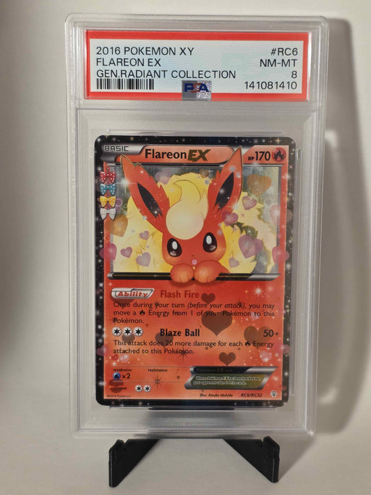 2016 Pokemon XY #RC6 Flareon EX Radiant Collection PSA 8