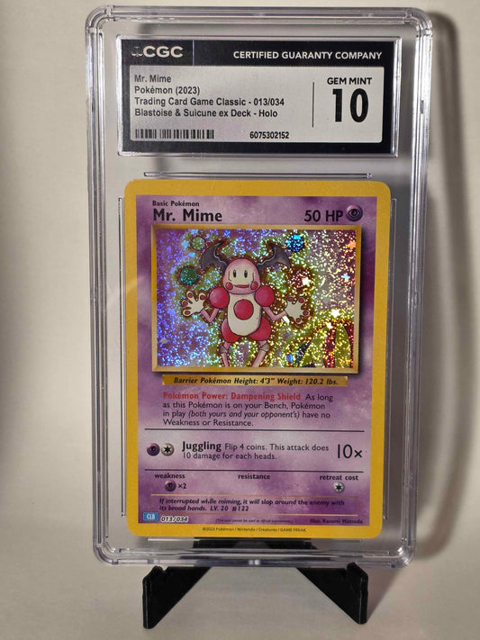 2023 Pokemon Blastoise & Suicune ex Deck #13 Mr. Mime Holo CGC 10
