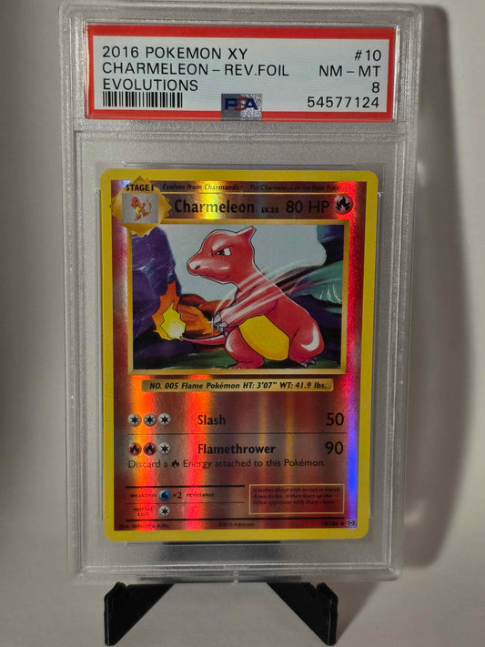 2016 Pokemon XY Evolutions #10 Charmeleon-Rev.Foil Evolutions PSA 8