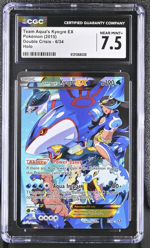 Team Aqua's Kyogre EX 6/34 2015 Double Crisis Ultra Rare Holo CGC 7.5