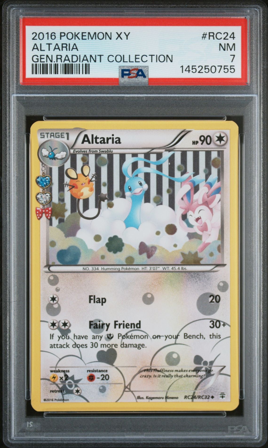 2016 POKEMON XY GENERATIONS RADIANT COLL #RC24 ALTARIA PSA 7
