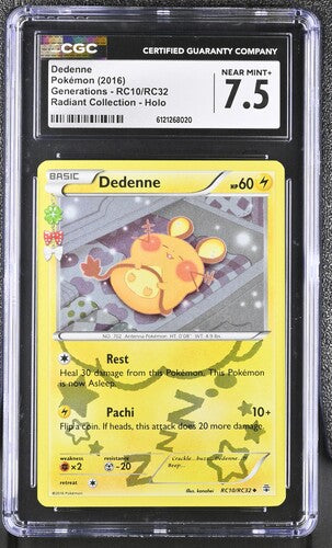 Dedenne RC10/RC32 2016 Generations Radiant Collection Holo CGC 7.5 POP 19