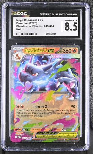 Mega Charizard X ex 013/094 2025 Phantasmal Flames CGC 8.5