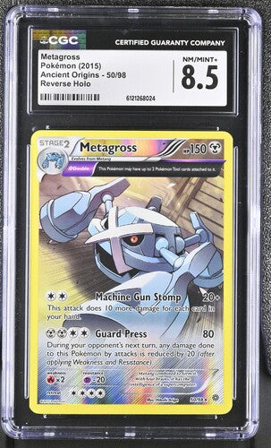 Metagross 50/98 2015 Ancient Origins Rare Reverse Holo CGC 8.5 POP 3
