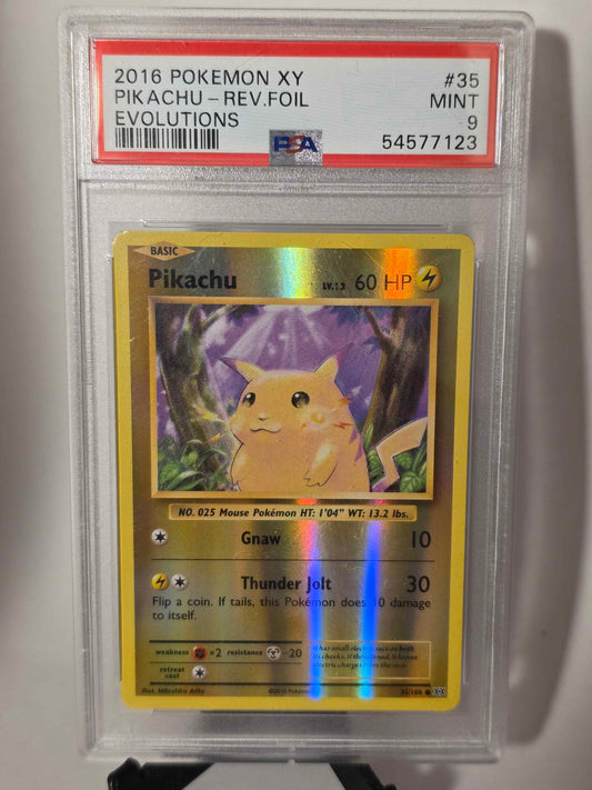 2016 Pokemon XY Evolutions #10 Pikachu-Rev.Foil Evolutions PSA 9