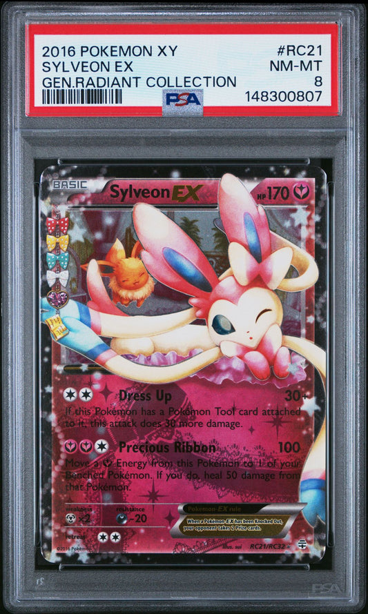 2016 Pokemon XY Gen. Radiant Collection #RC21 Sylveon EX PSA 8